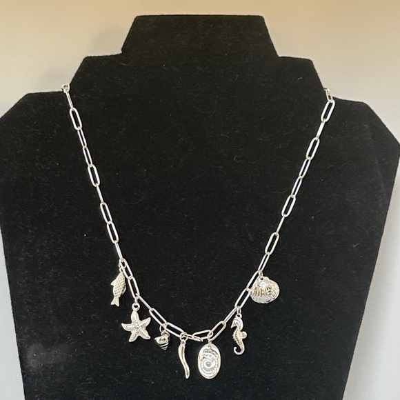 925 Sterling Silver Jewelry - 925 sterling silver Ocean Charm Necklace